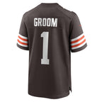 Johmsee C.Browns #1 Groom Brown Game Jersey