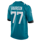 Johmsee J.Jaguars #77 Anton Harrison Teal Game Jersey