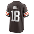 Johmsee C.Browns #18 David Bell Brown Game Jersey