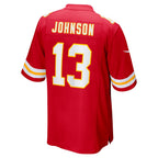 Johmsee KC.Chiefs #13 Nazeeh Johnson Red Game Player Jersey