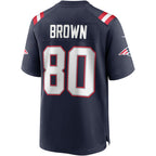 Johmsee NE.Patriots #80 Troy Brown Navy Game Retired Player Jersey