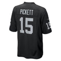 Johmsee LV.Raiders #15 Kenny Pickett Black Team Game Jersey