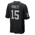 Johmsee LV.Raiders #15 Kenny Pickett Black Team Game Jersey