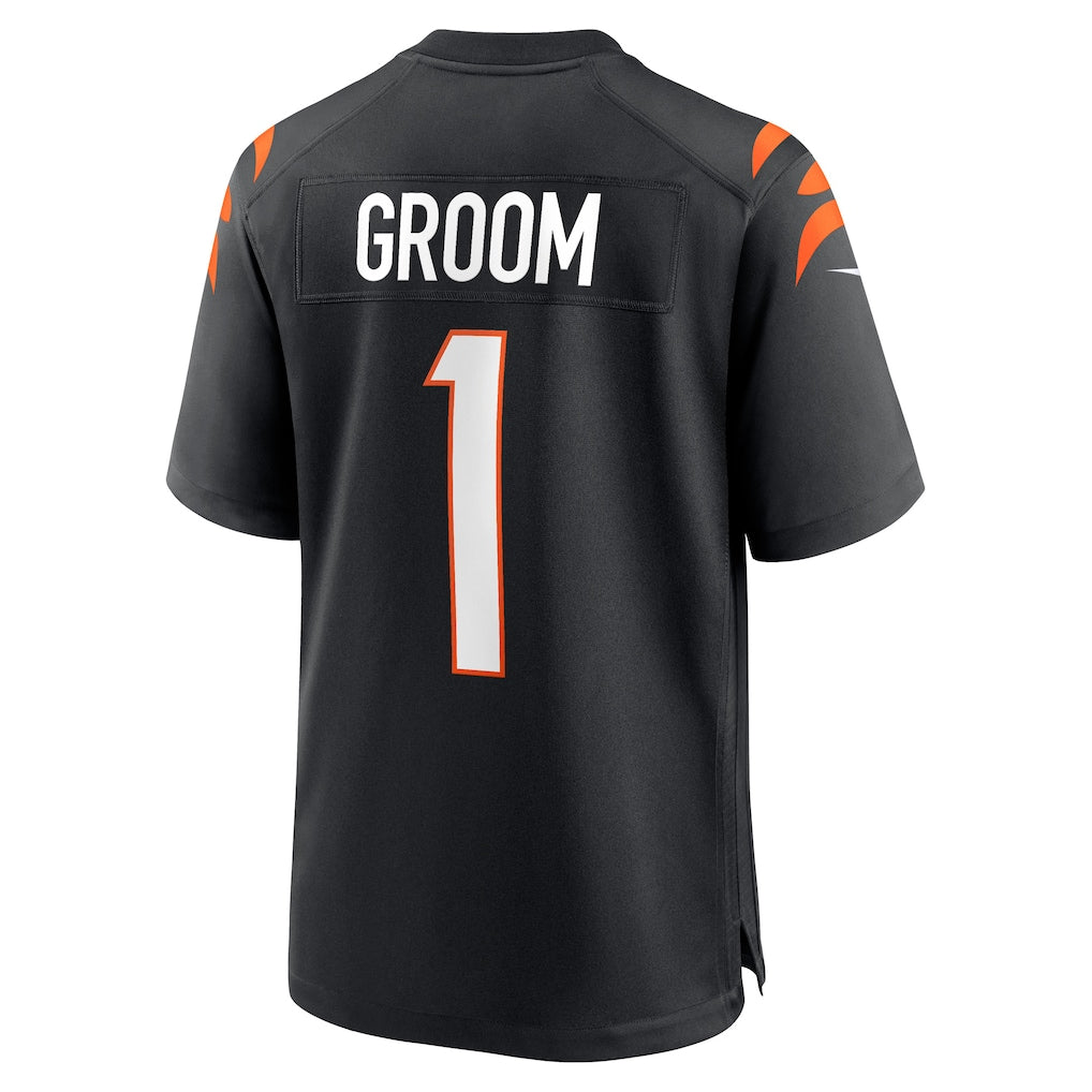 Johmsee C.Bengals #1 Groom Black Game Jersey