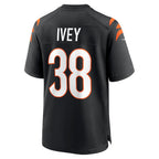 Johmsee C.Bengals #38 DJ Ivey Black Team Game Jersey