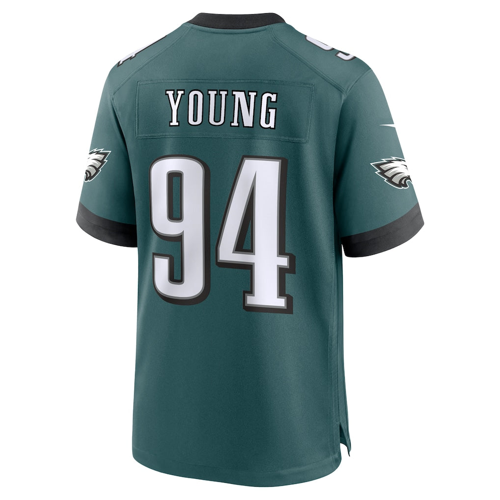 Johmsee P.Eagles #94 Byron Young Midnight Green Team Game Jersey