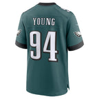 Johmsee P.Eagles #94 Byron Young Midnight Green Team Game Jersey
