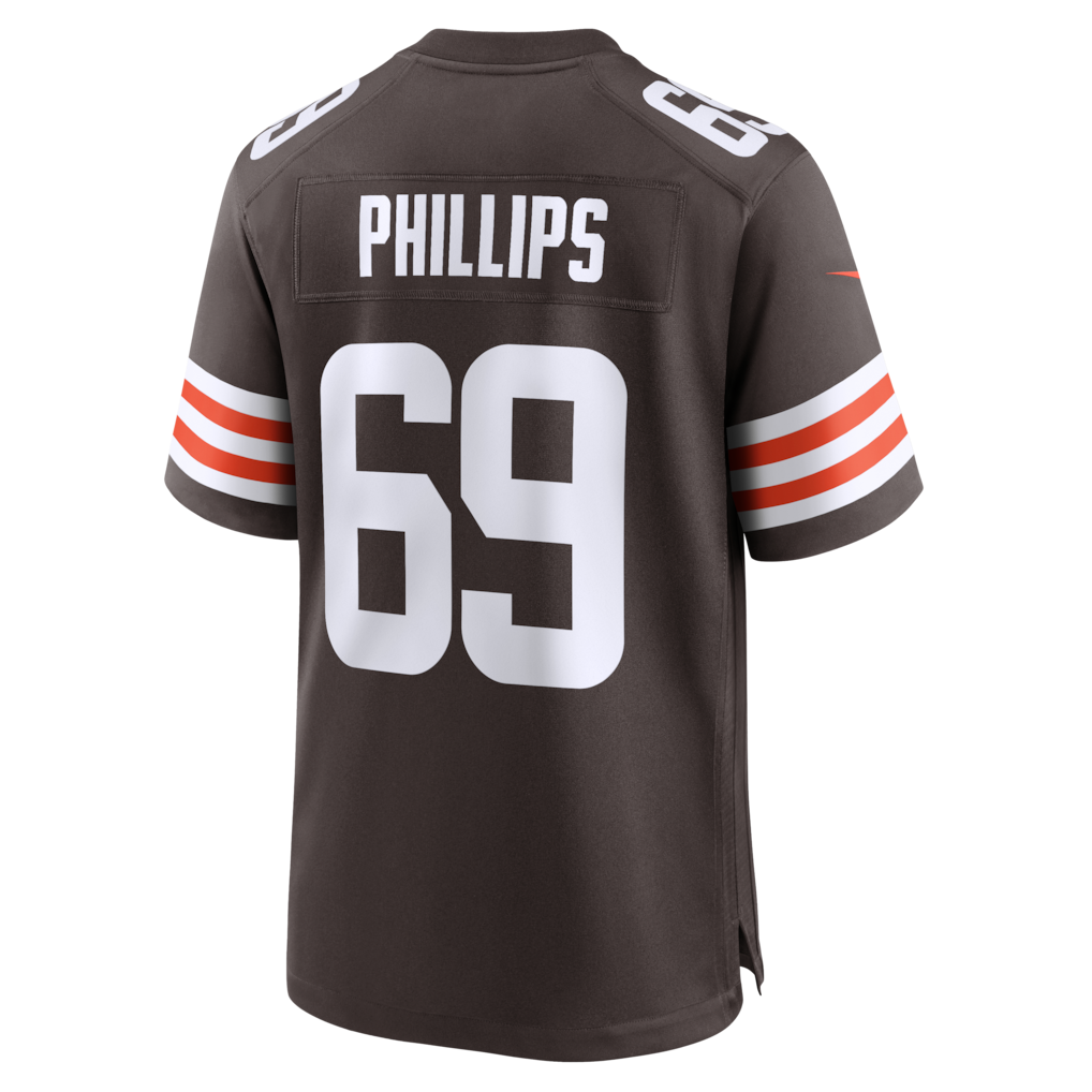 Johmsee C.Browns #69 Tyre Phillips Brown Team Game Jersey