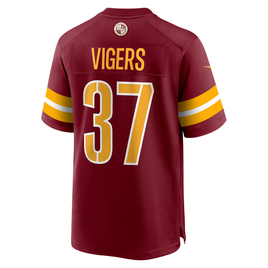 Johmsee W.Commanders #37 Car'lin Vigers Burgundy Team Game Jersey