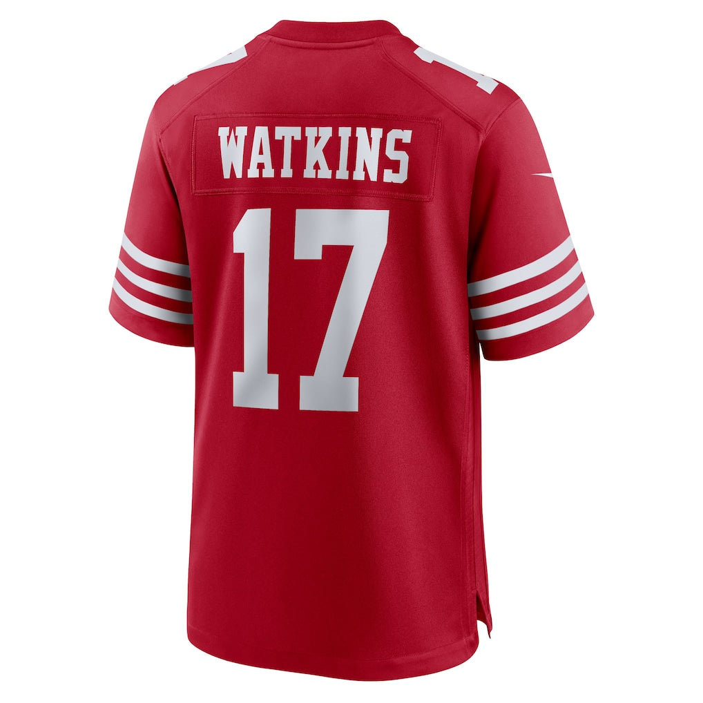 Johmsee SF.49ers #17 Jordan Watkins Scarlet Team Game Jersey