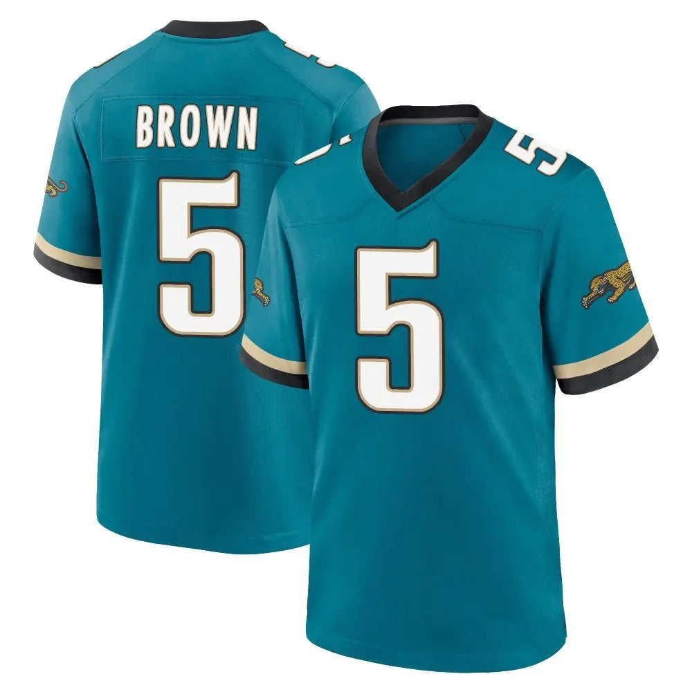 Johmsee J.Jaguars #5 Dyami Brown Teal Team Game Jersey