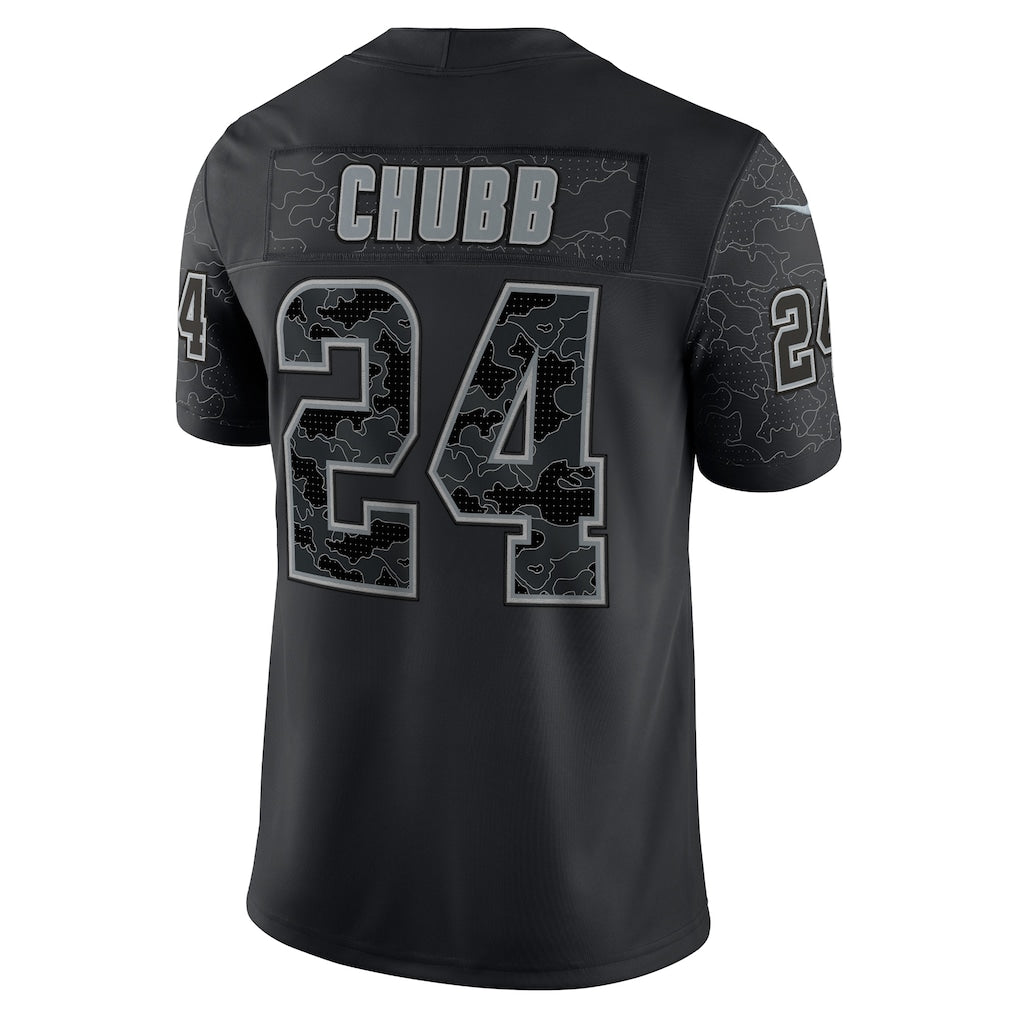 Johmsee C.Browns #24 Nick Chubb Black RFLCTV Limited Jersey