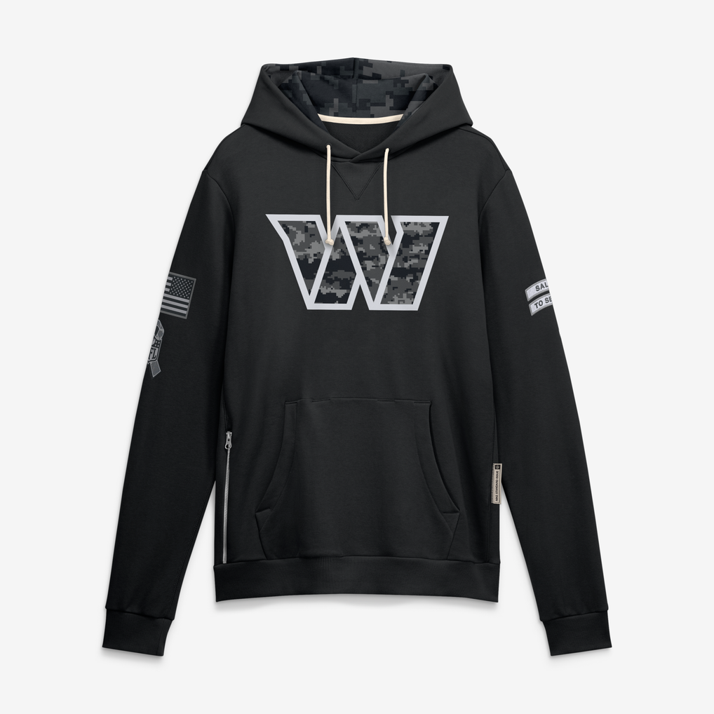 Johmsee W.Commanders Black 2026 Salute to Service Sideline Dri-FIT Pullover Hoodie Jerseys