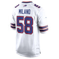 Johmsee B.Bills #58 Matt Milano White Away Game Player Jersey