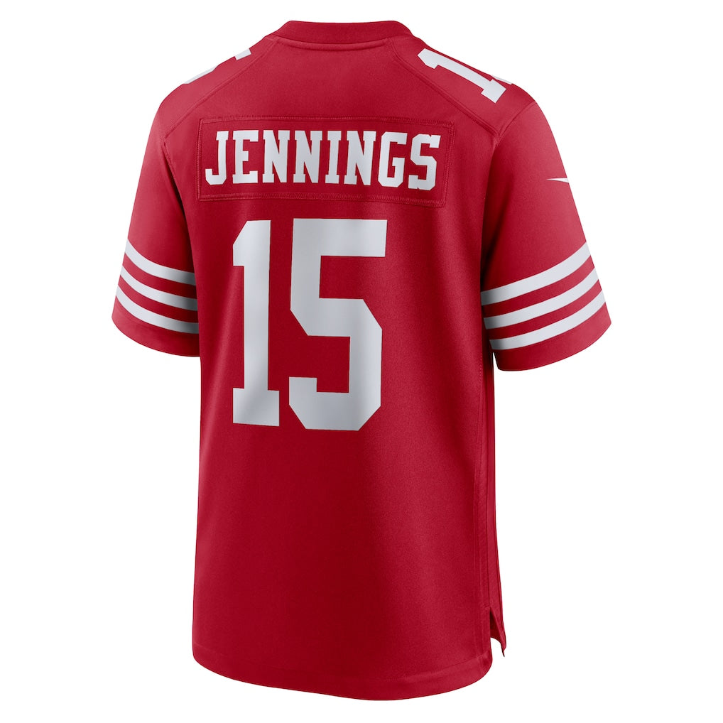 Johmsee SF.49ers #15 Jauan Jennings Scarlet Game Jersey