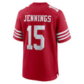 Johmsee SF.49ers #15 Jauan Jennings Scarlet Game Jersey