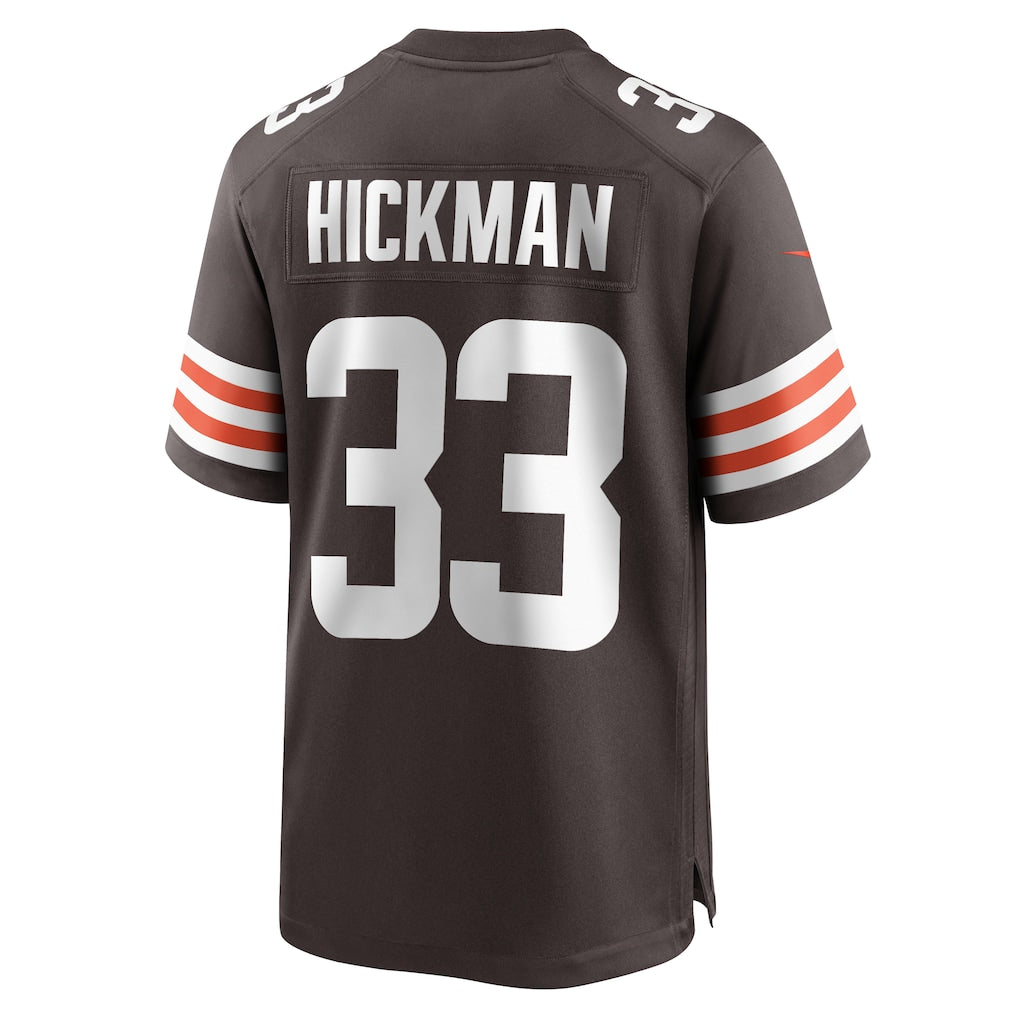 Johmsee C.Browns #33 Ronnie Hickman Brown Team Game Jersey