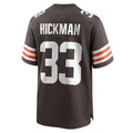 Johmsee C.Browns #33 Ronnie Hickman Brown Team Game Jersey