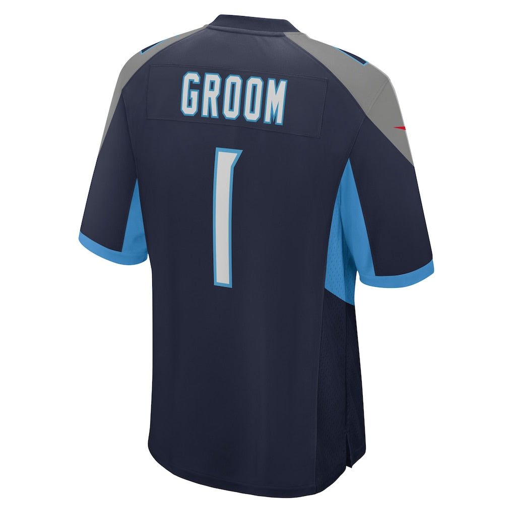 Johmsee T.Titans #1 Groom Navy Game Jersey