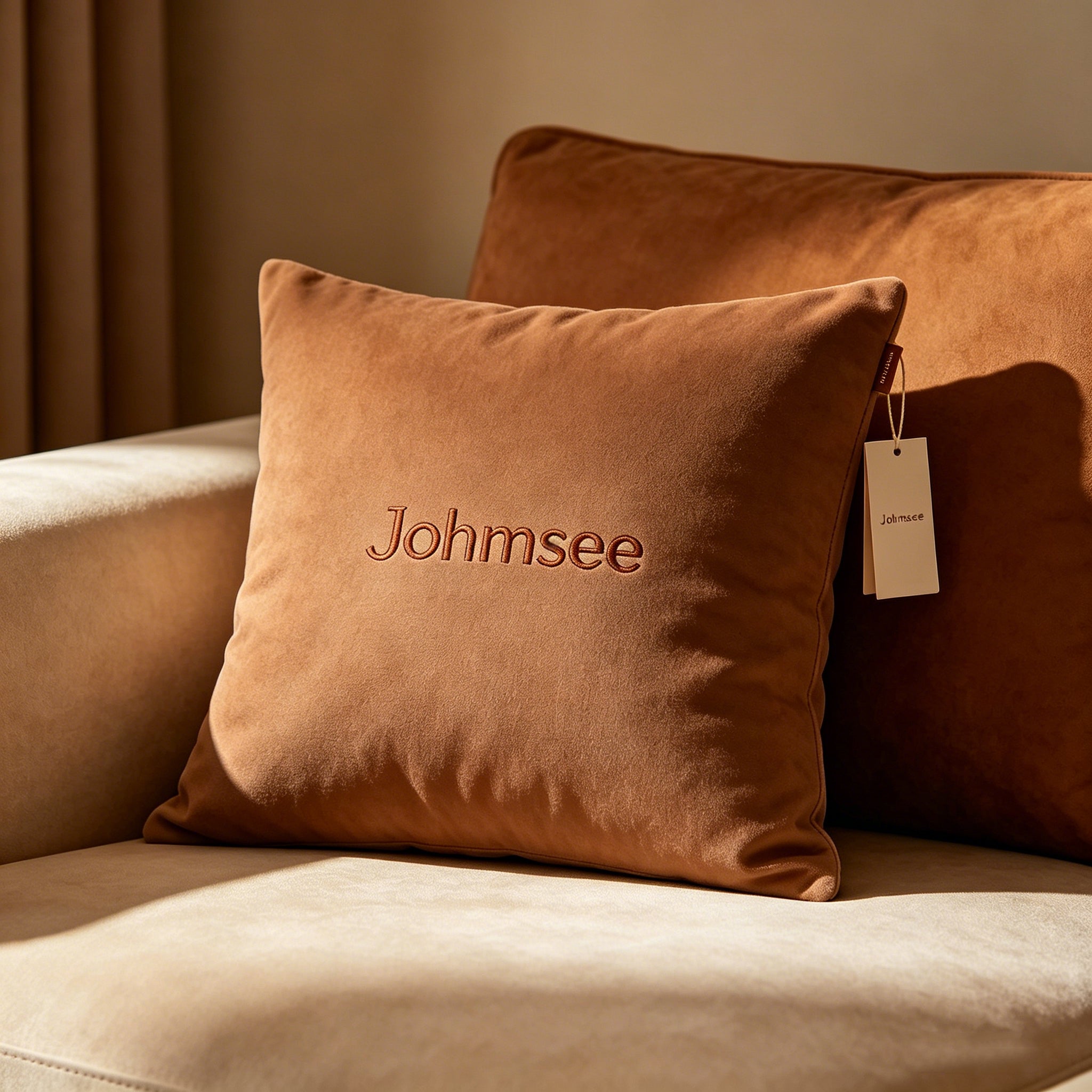 Johmsee Classic Brown Bolsters, Premium Soft Skin-Friendly Breathable Plush Filled Comfort Cheap Sofa Cushion Pillows, All-Match Home Bedroom Couch Decorative Back Pillows for Daily Use