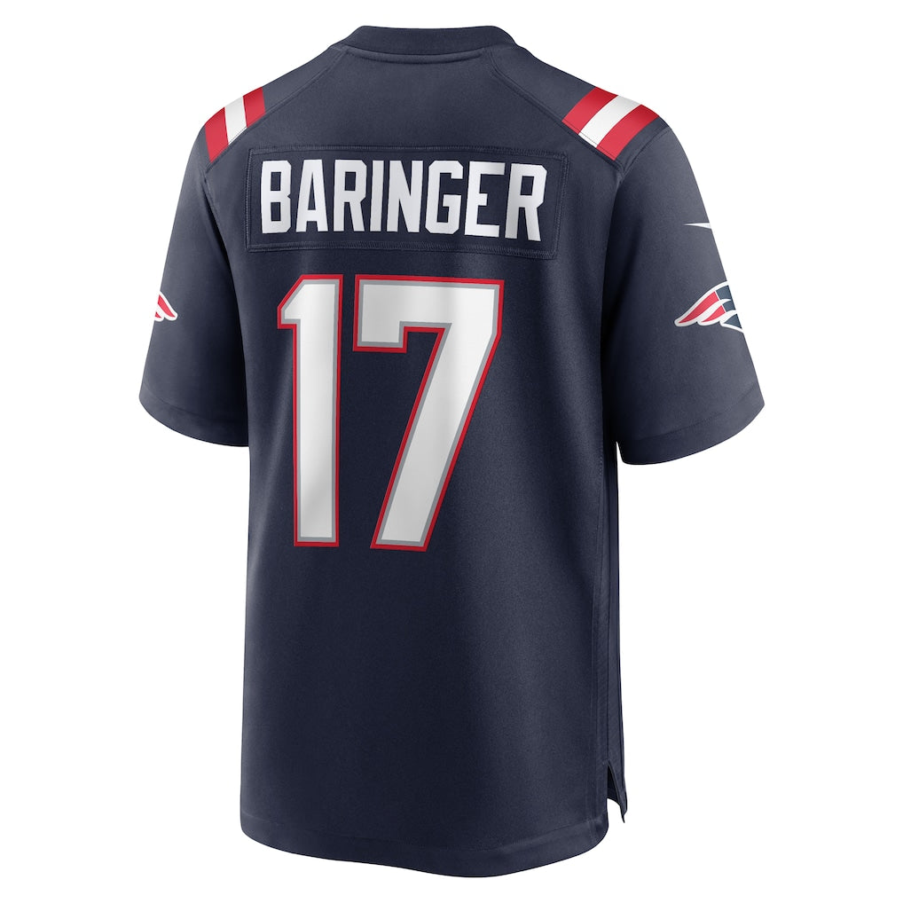 Johmsee NE.Patriots #17 Bryce Baringer Navy Team Game Jersey