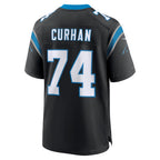 Johmsee C.Panthers #74 Jake Curhan Black Team Game Jersey