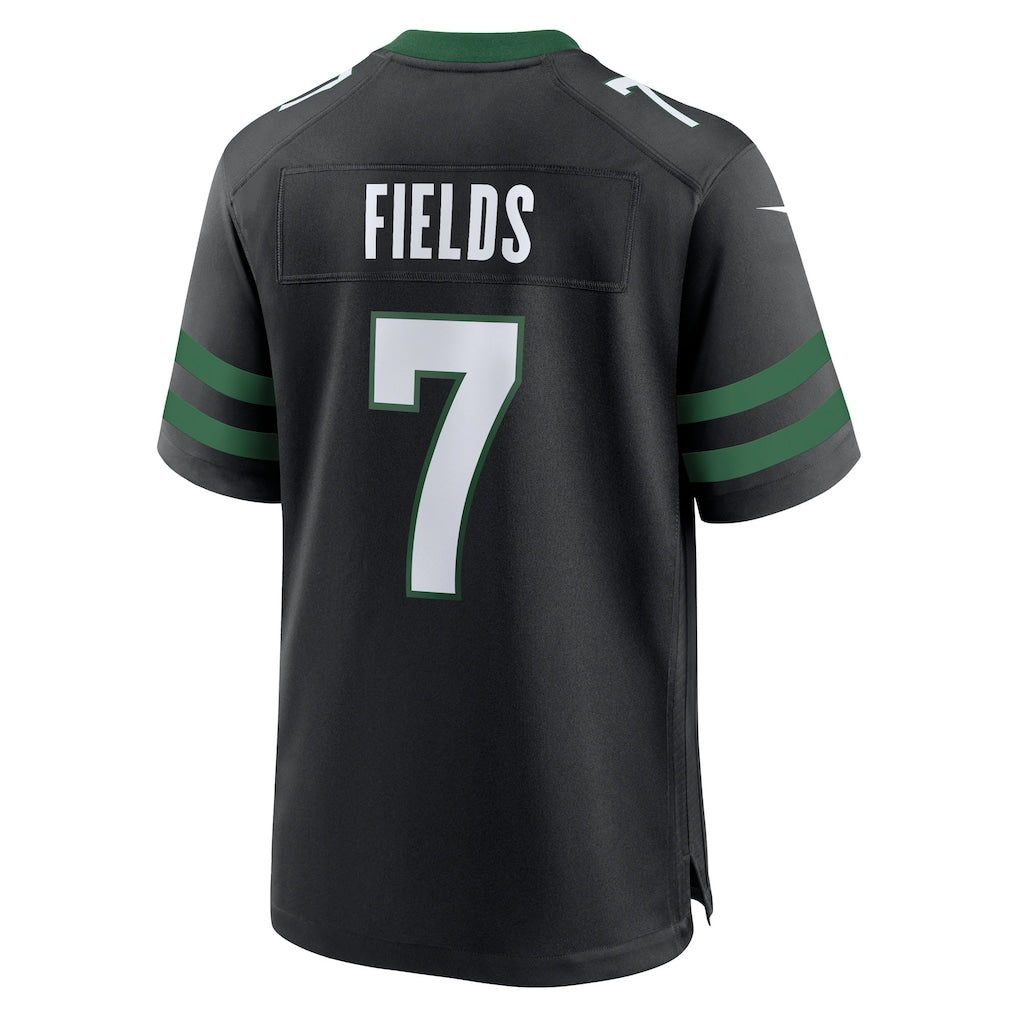 Johmsee NY.Jets #7 Justin Fields Stealth Black Game Jersey