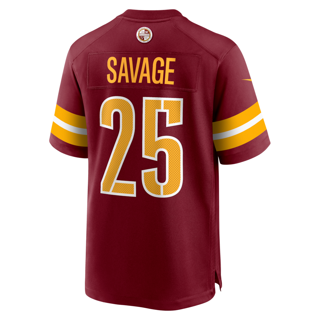 Johmsee W.Commanders #25 Darnell Savage Burgundy Team Game Jersey