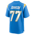 Johmsee LA.Chargers #77 Zion Johnson Powder Blue Player Game Jersey