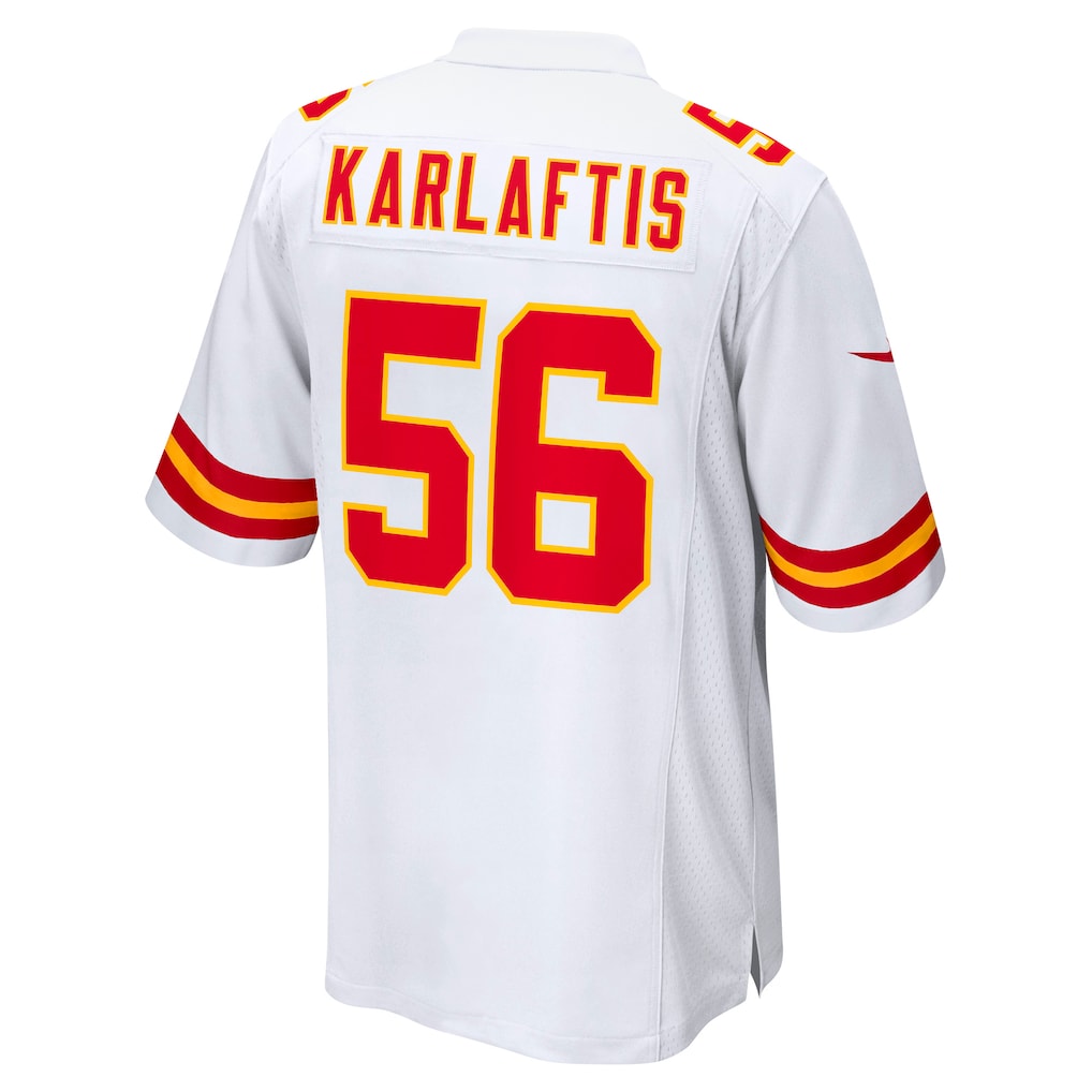 Johmsee KC.Chiefs #56 George Karlaftis White Away Game Player Jersey