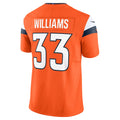 Johmsee D.Broncos #33 Javonte Williams Orange Mile High Collection Vapor F.U.S.E. Limited Jersey