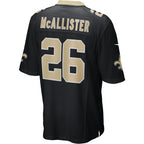 Johmsee NO.Saints #26 Deuce McAllister Black Game Retired Player Jersey