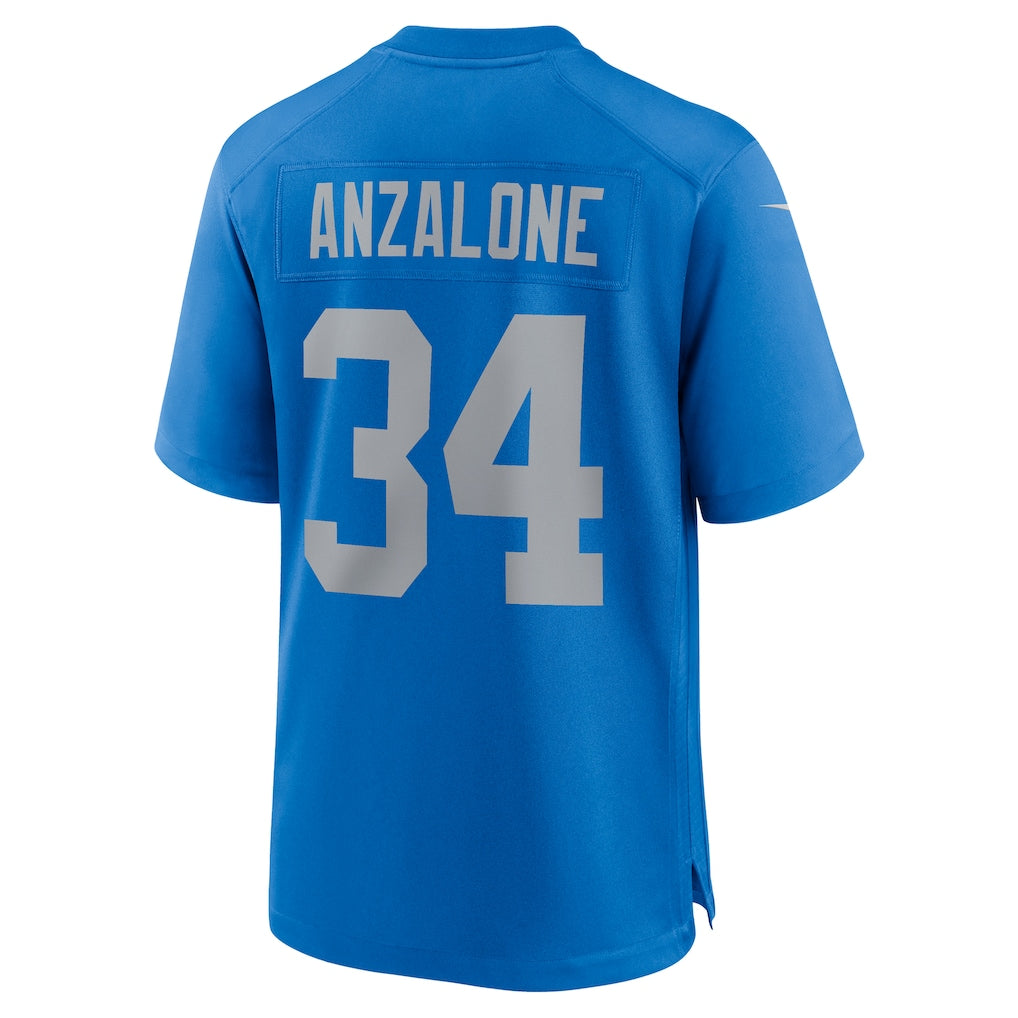 Johmsee D.Lions #34 Alex Anzalone Blue Alternate Game Jersey