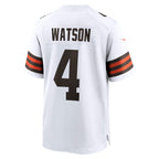 Johmsee C.Browns #4 Deshaun Watson White Game Jersey