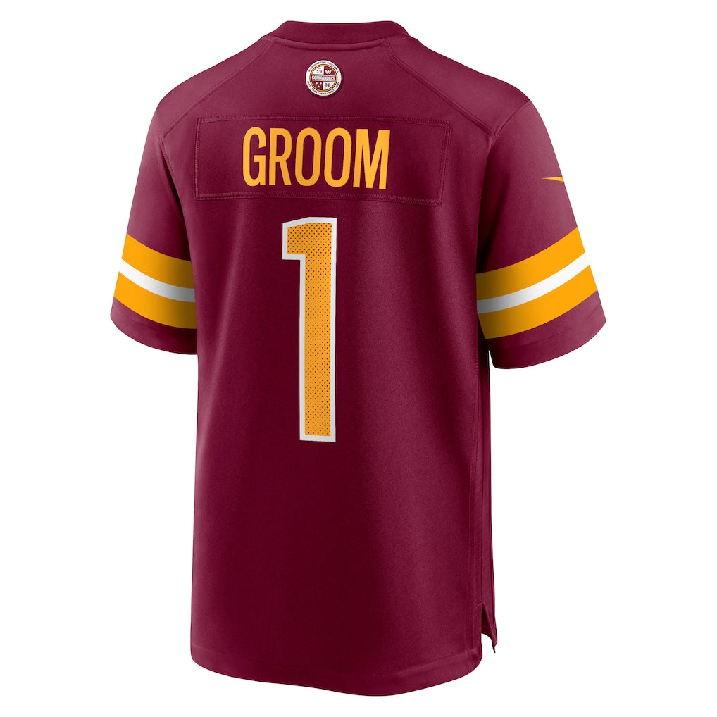 Johmsee W.Commanders #1 Groom Burgundy Game Jersey