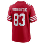 Johmsee SF.49ers #83 Marquez Valdes-Scantling Scarlet Team Game Jersey