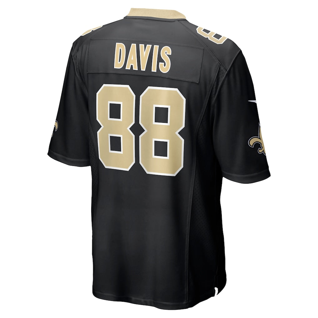 Johmsee NO.Saints #88 Shaquan Davis Black Game Jersey