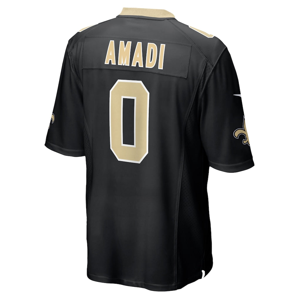 Johmsee NO.Saints #0 Ugo Amadi Black Team Game Jersey