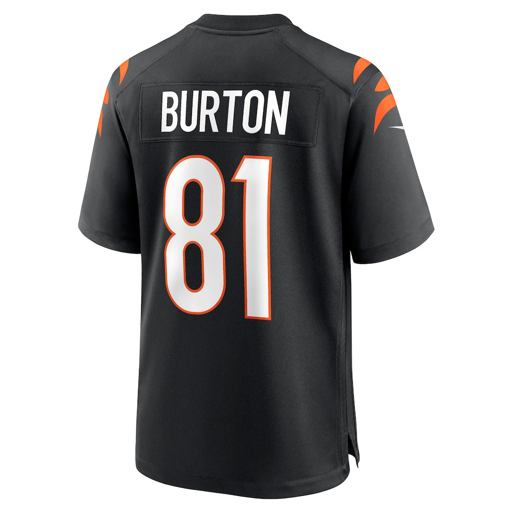 Johmsee C.Bengals #81 Jermaine Burton Black Team Game Jersey