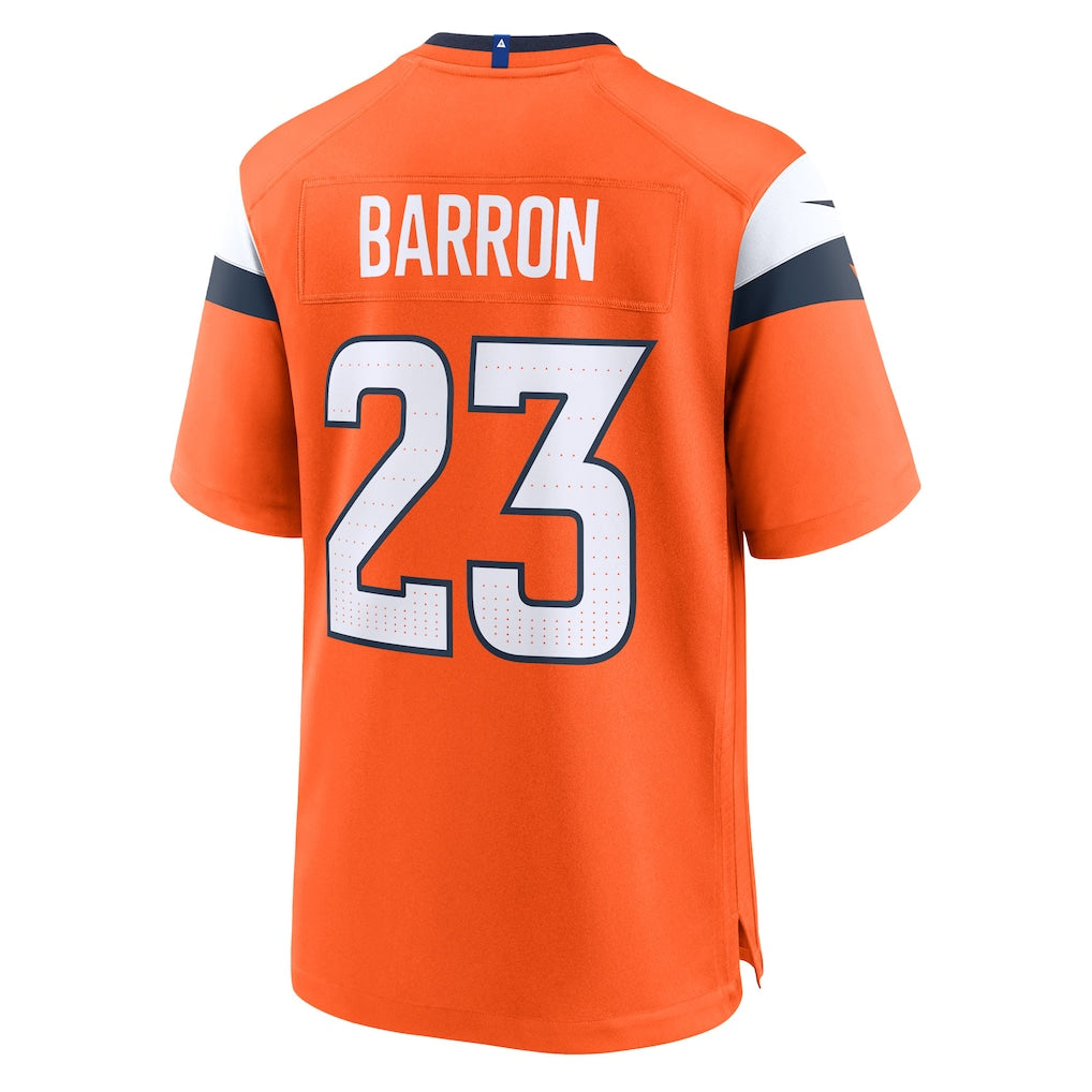 Johmsee D.Broncos #23 Jahdae Barron Orange Team Game Jersey