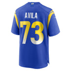 Johmsee LA.Rams #73 Steve Avila Royal Home Game Jersey