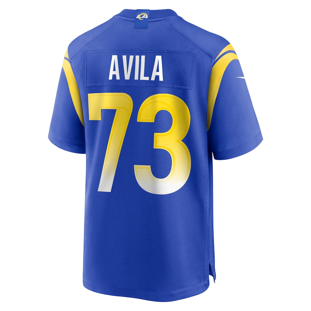Johmsee LA.Rams #73 Steve Avila Royal Home Game Jersey