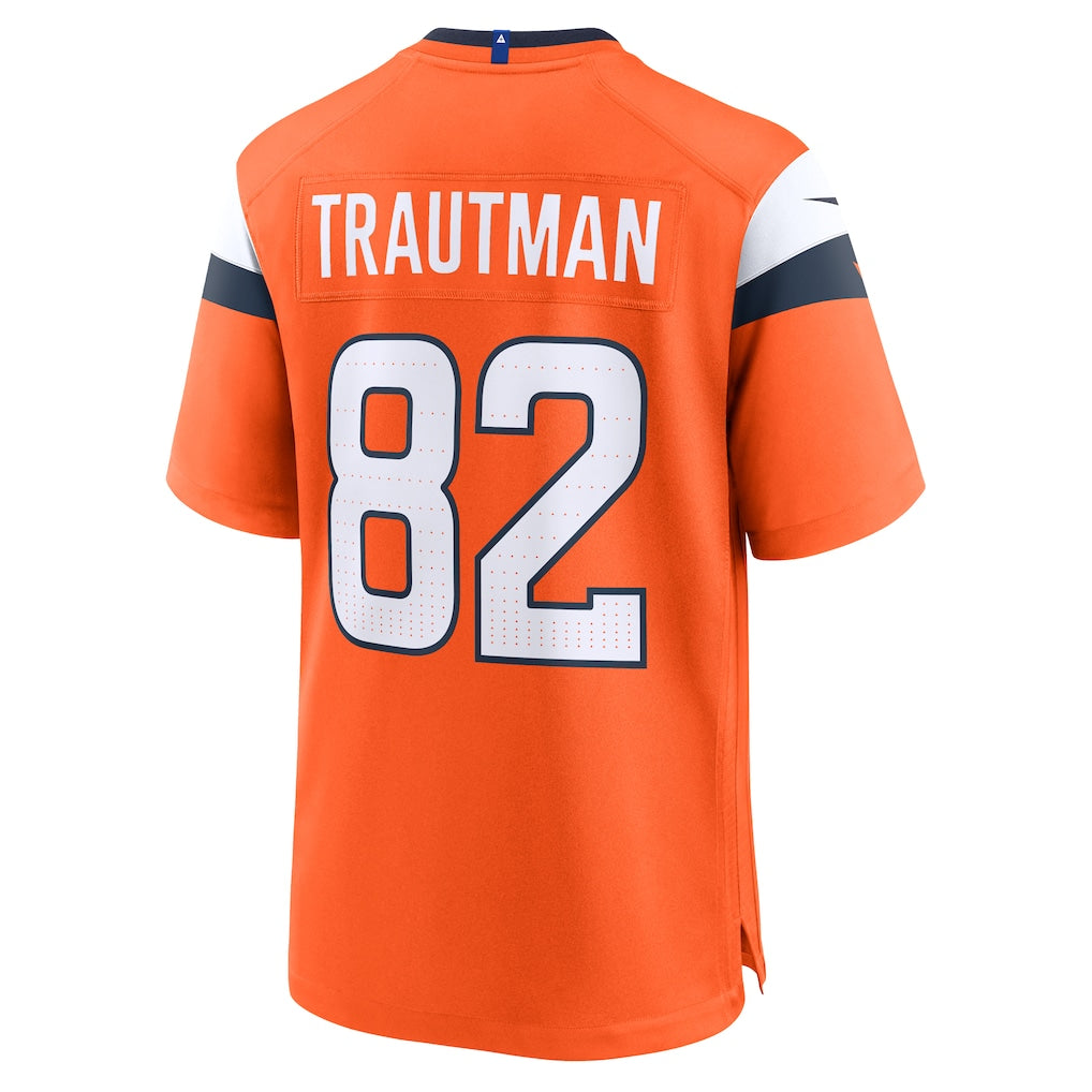Johmsee D.Broncos #82 Adam Trautman Orange Team Game Jersey