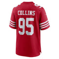 Johmsee SF.49ers #95 Alfred Collins Scarlet Team Game Jersey