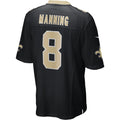 Johmsee NO.Saints #8 Archie Manning Black Game Retired Player Jersey