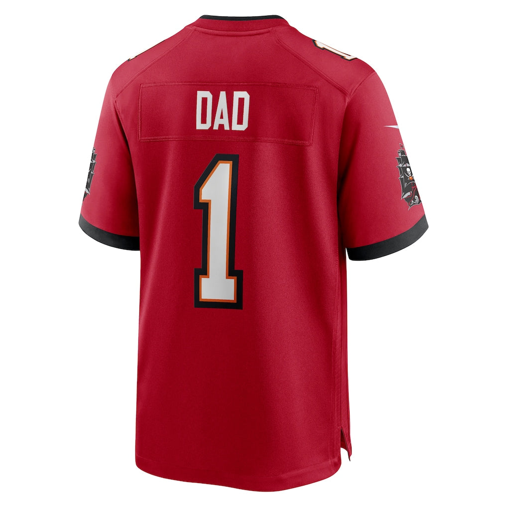 Johmsee TB.Buccaneers #1 Dad Red Game Jersey