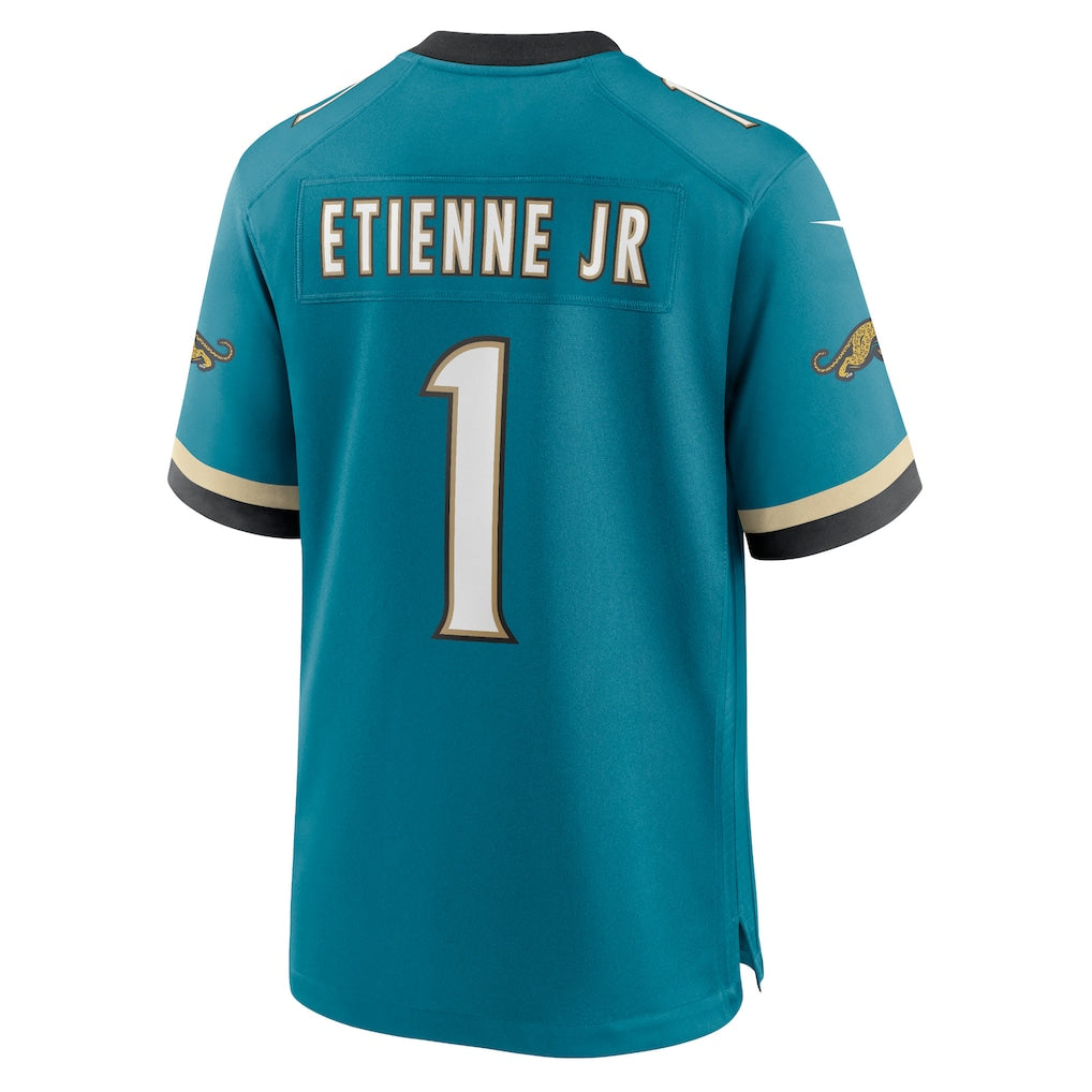 Johmsee J.Jaguars #1 Travis Etienne Jr Teal Prowler Throwback Player Game Jersey