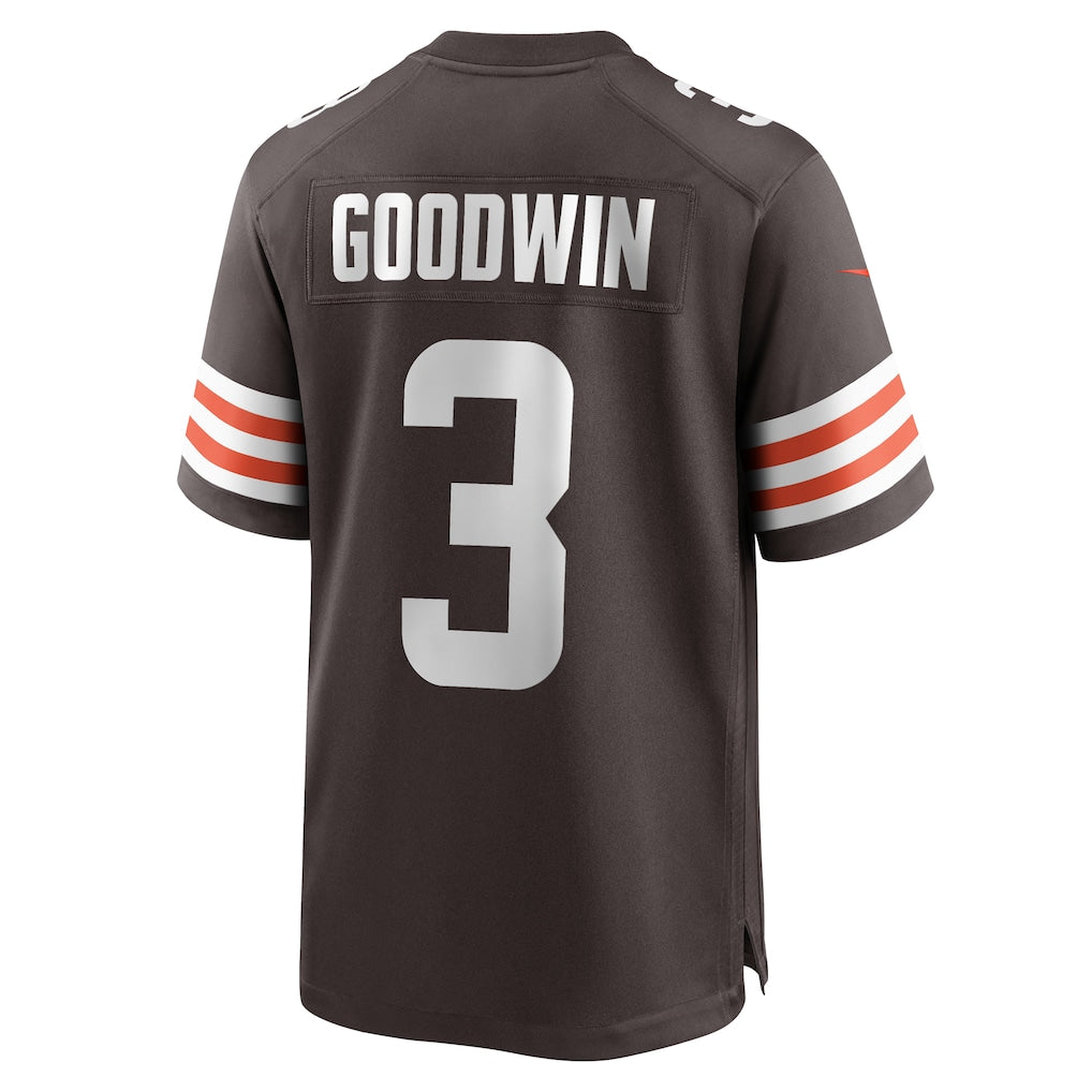 Johmsee C.Browns #3 Marquise Goodwin Brown Team Game Jersey