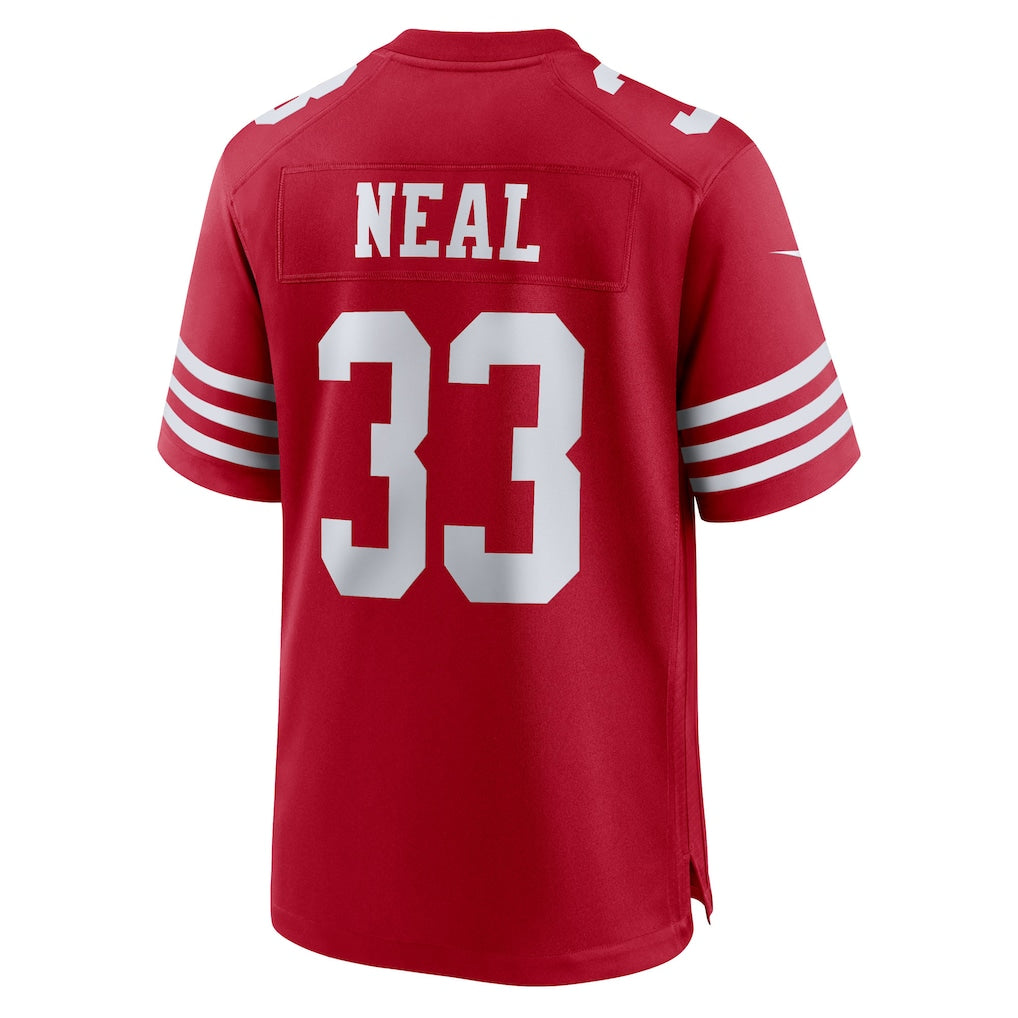 Johmsee SF.49ers #33 Siran Neal Scarlet Team Game Jersey