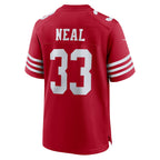 Johmsee SF.49ers #33 Siran Neal Scarlet Team Game Jersey